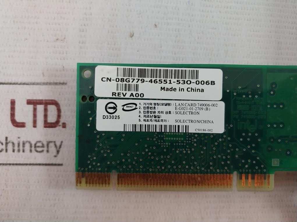 Intel Mp 749005-003 Ethernet Card Desktop Adapter 100Tx Rev:A00 A64083-004