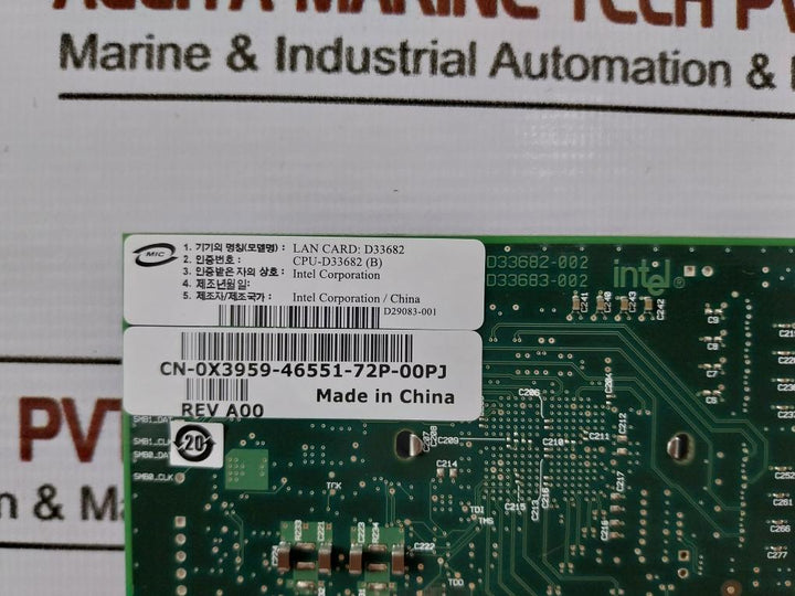 Intel Pro D33682 Networking Component Lan Card