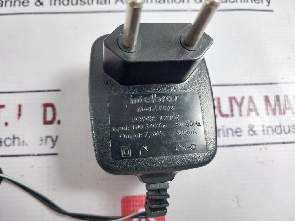 Intelbras Fc03 Power Supply Adapter 100-240vac ~ 50-60hz 7,5vdc--- 300ma