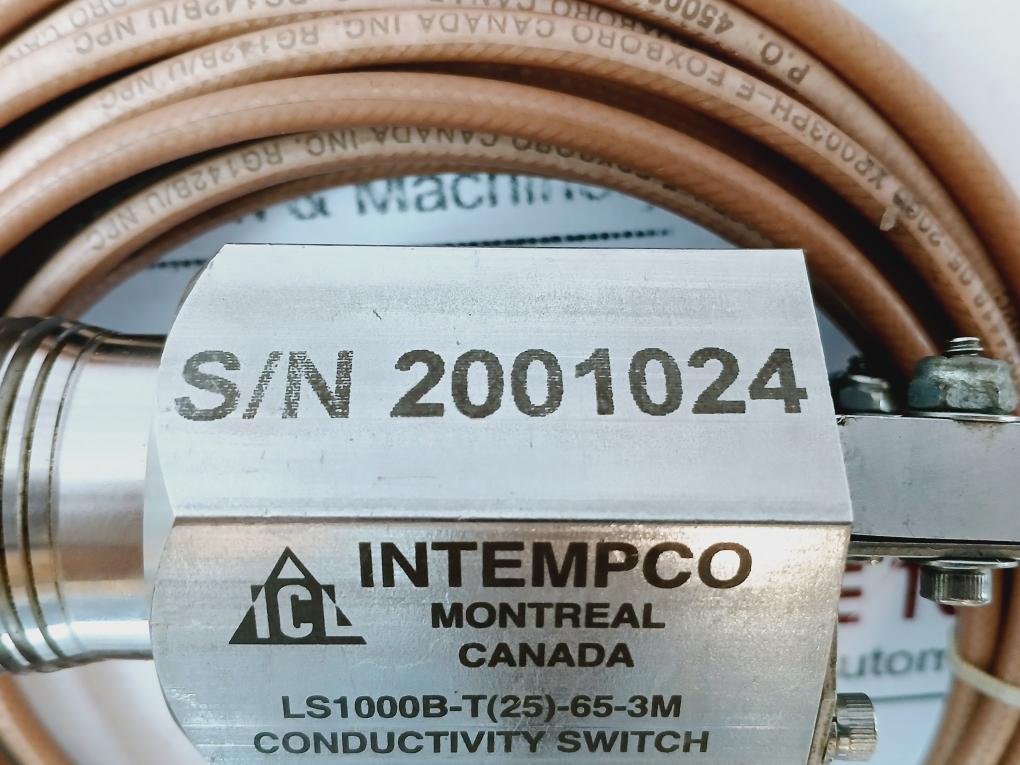 Intempco Ls1000b-t(25)-65-3m Conductivity Level Switch Per Ls1000ac-01