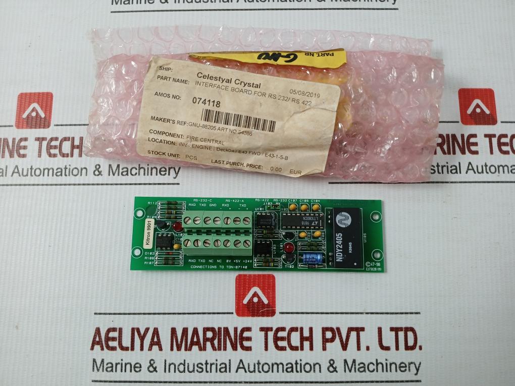 Interface Board For Rs 232/ Rs 422 Gnu-88205-2 (B) Scana Servoteknikk