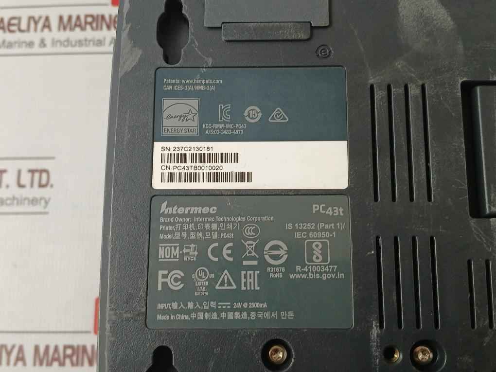 Intermec Pc43t Desktop Thermal Transfer Printer 24v At 2500ma Kcc-rmm-imc-pc43