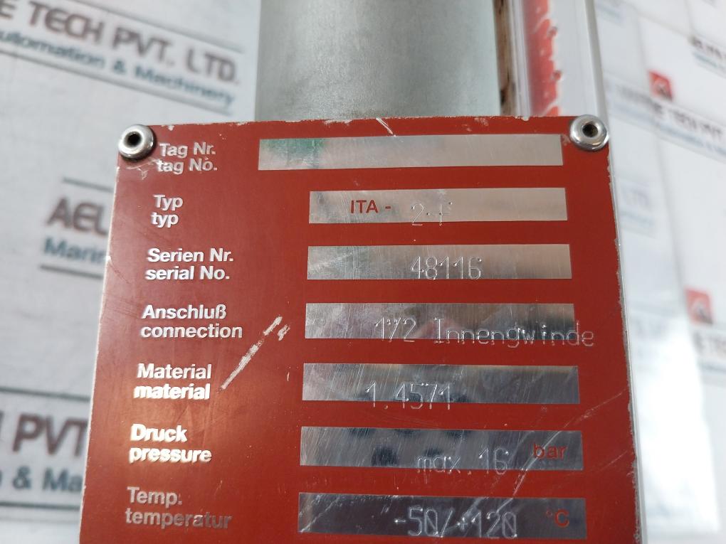 Intra Automation ITA-2-F Level Gauge Main Reservoir 1088SE-ATEX