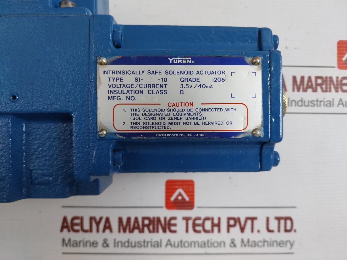 Intrinsically Safe Solenoid Actuator Yuken 3.5V/40Ma Part Number Isdsg-01-3C4-10
