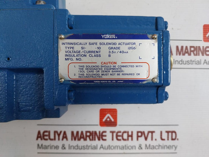Intrinsically Safe Solenoid Actuator Yuken 3.5V/40Ma Part Number Isdsg-01-3C4-10