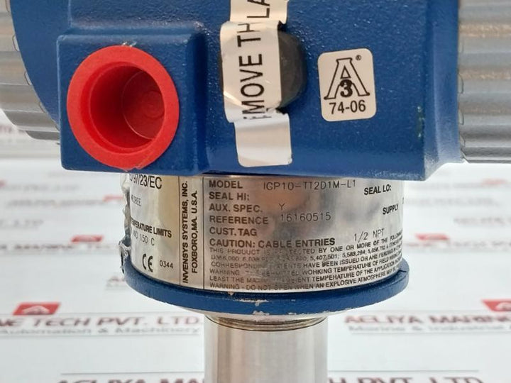Invensys Igp10-tt2D1M-l1 Intelligent Gauge Pressure Transmitter 16160515