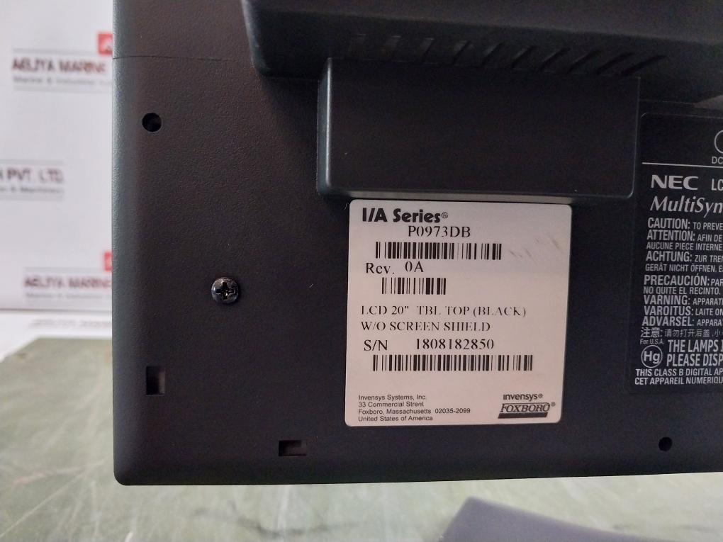 Invensys P0973Db I/A Series Lcd 20 Inches Tbl Top (Black) W/O Screen Shield