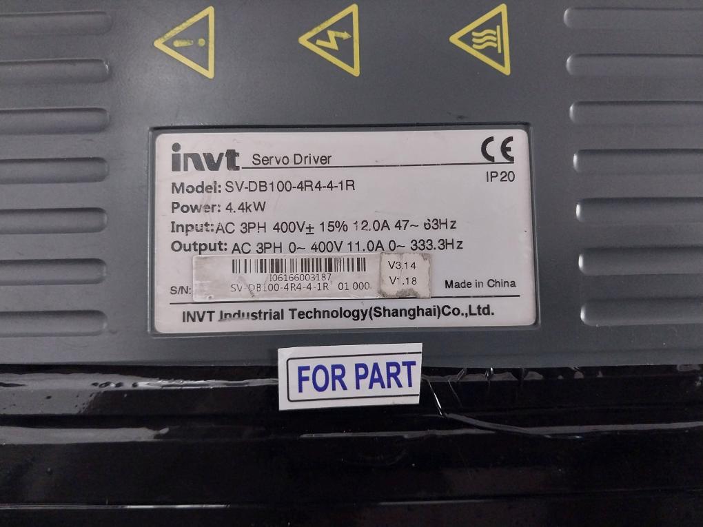 Invt Sv-db100-4R4-4-1R Servo Driver 4.4Kw Ip20 400V 12.0A 47-63Hz