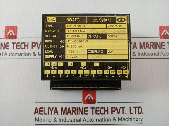 Inwatt Transducer Tap-210Dg/3 Deif 110V Dc Output 4-12-20 Ma