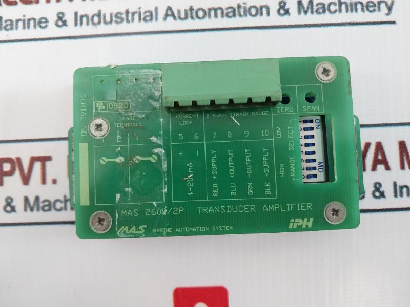 Iph Mas 2600/2p Tank Level Transducer Amplifier Module, 4-20 Ma, Pp 0520