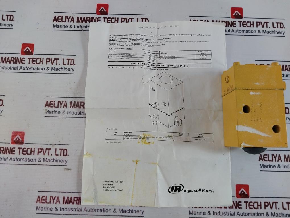 Ir-iingersoll Rand 28446S Valve Over Load Assembly Delta-p 1/2 Inch Kos-lt