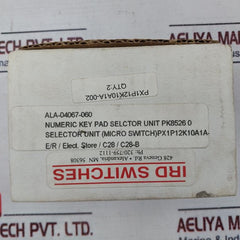 Ird Switches Px1P12K10A1A-002 Numeric Keypad Selector Unit