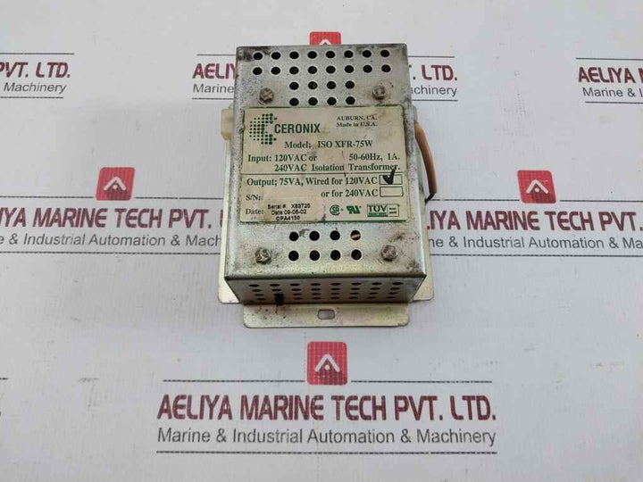 Isolation Power Transformer Iso Xfr-75W Ceronix Input 120Vac 50-60Hz
