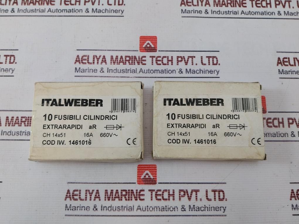 Lot of 10X Italweber 16a Ch14 Fuse 660v