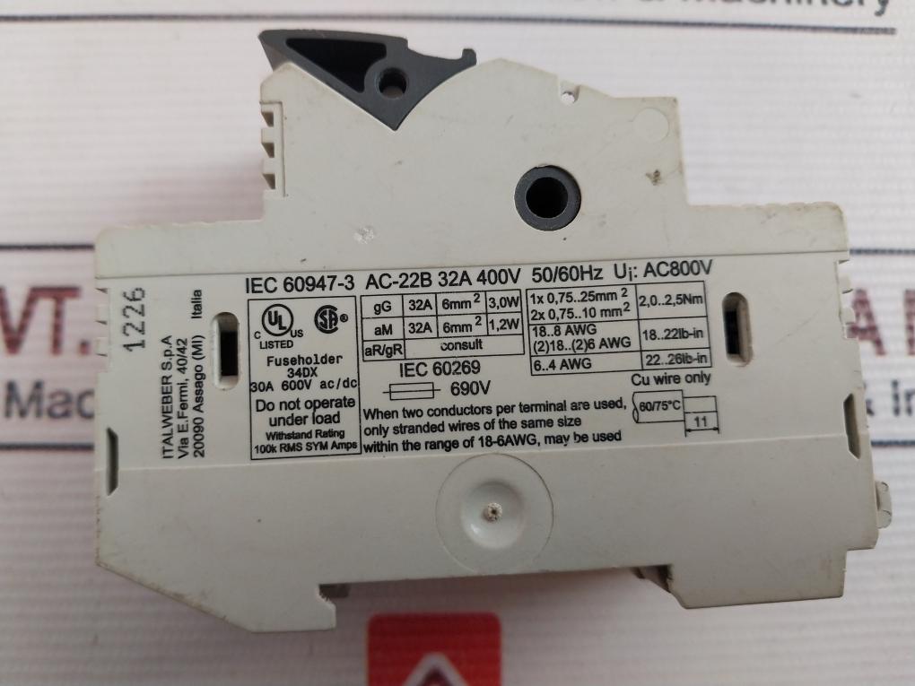 Italweber 2302038 Fuseholder 32A 50/60Hz