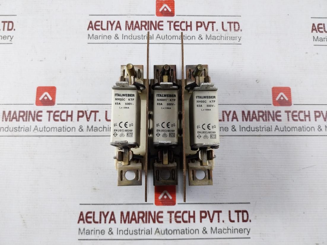 Italweber Nh00C Ktf Fuse With Base Block 63A 500V Gr00 00/3Na