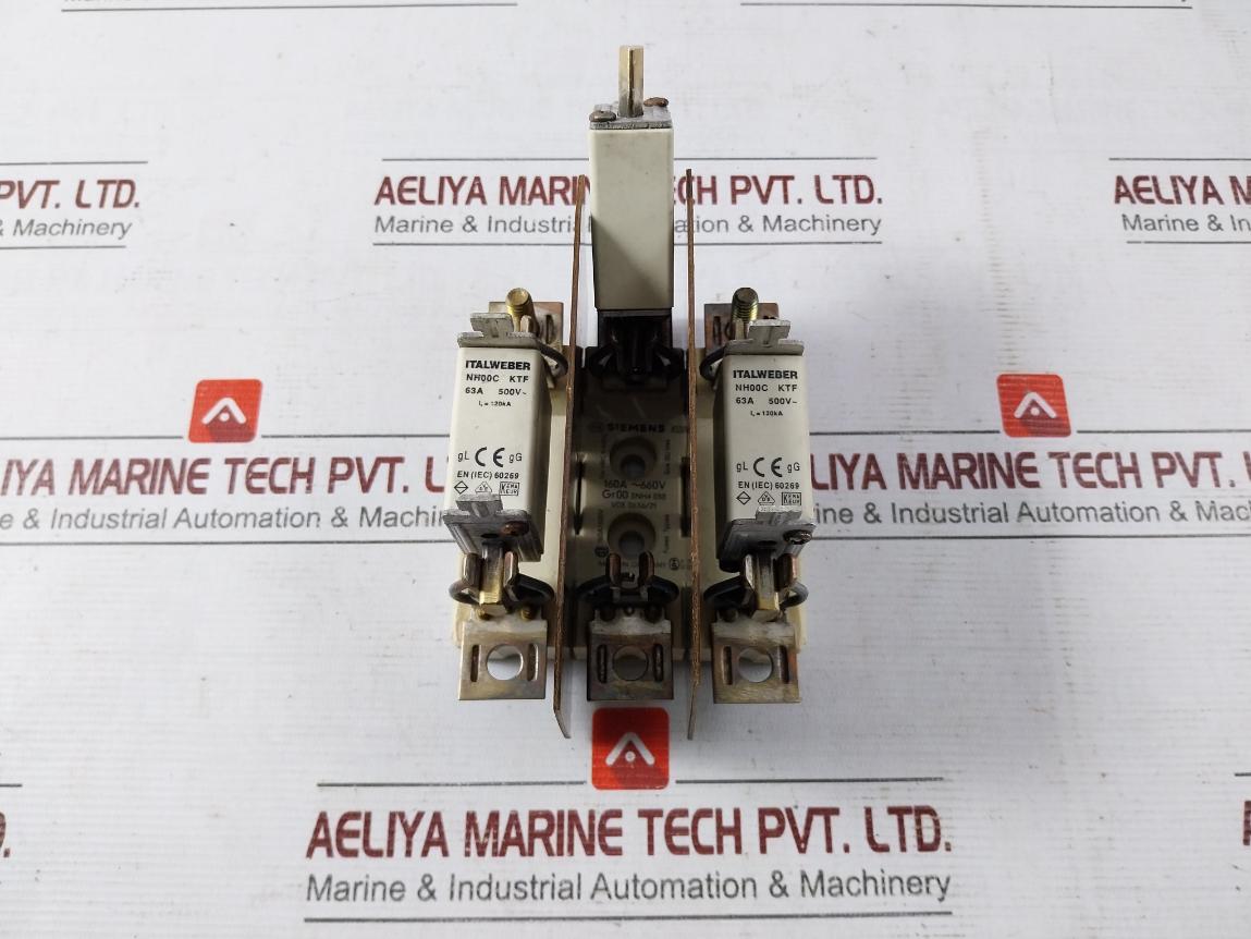 Italweber Nh00C Ktf Fuse With Base Block 63A 500V Gr00 00/3Na