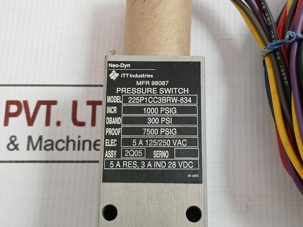 Itt 125/250V Ac Pressure Switch 225P1Cc3Brw-834