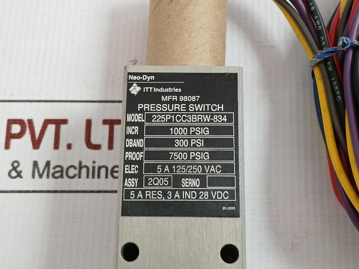 Itt 125/250V Ac Pressure Switch 225P1Cc3Brw-834