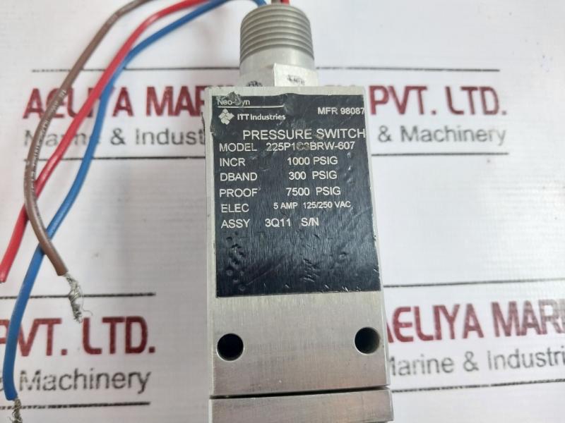 Itt 225p1c3brw-607 Pressure Switch Neo-dyn 1000 Psig 5 Amp 125/250 Vac