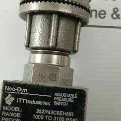 Itt 232P43C6Ehnr Adjustable Pressure Switch 7500 Psig -40 To 75°C T5