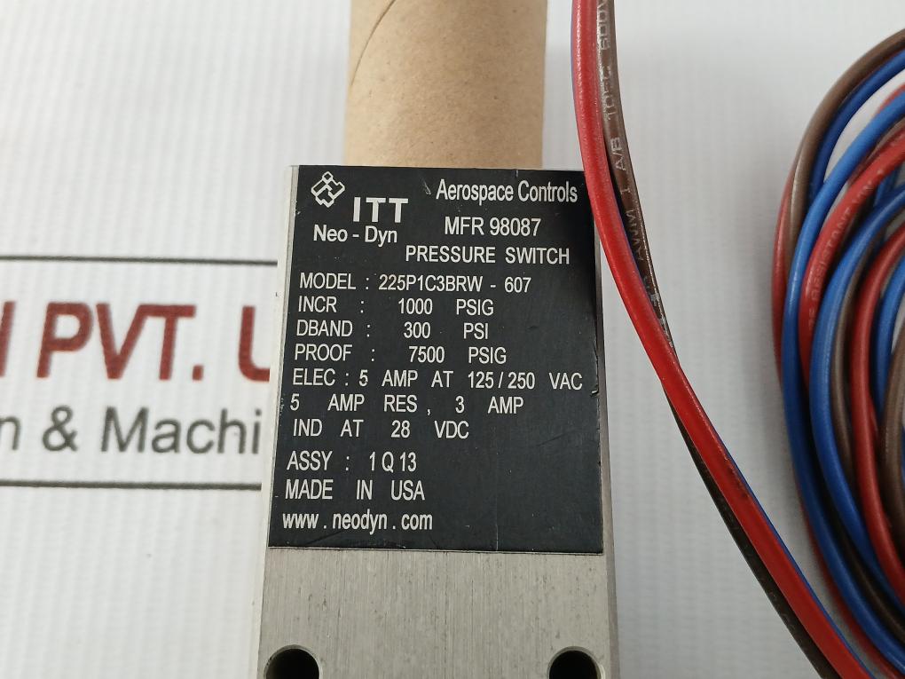 Itt Neo-dyn 125/250 Vac Pressure Switch 225P1C3Brw-607