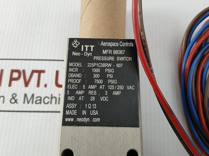 Itt Neo-dyn 125/250 Vac Pressure Switch 225P1C3Brw-607