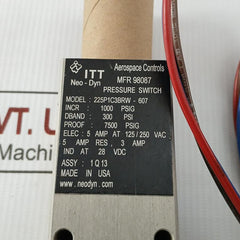 Itt Neo-dyn 125/250 Vac Pressure Switch 225P1C3Brw-607