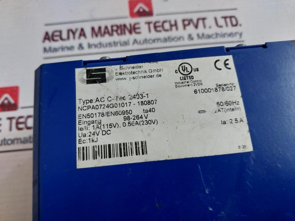 J. Schneider Ac C-tec 2403-1 Power Supply 50/60Hz – Aeliya Marine Tech