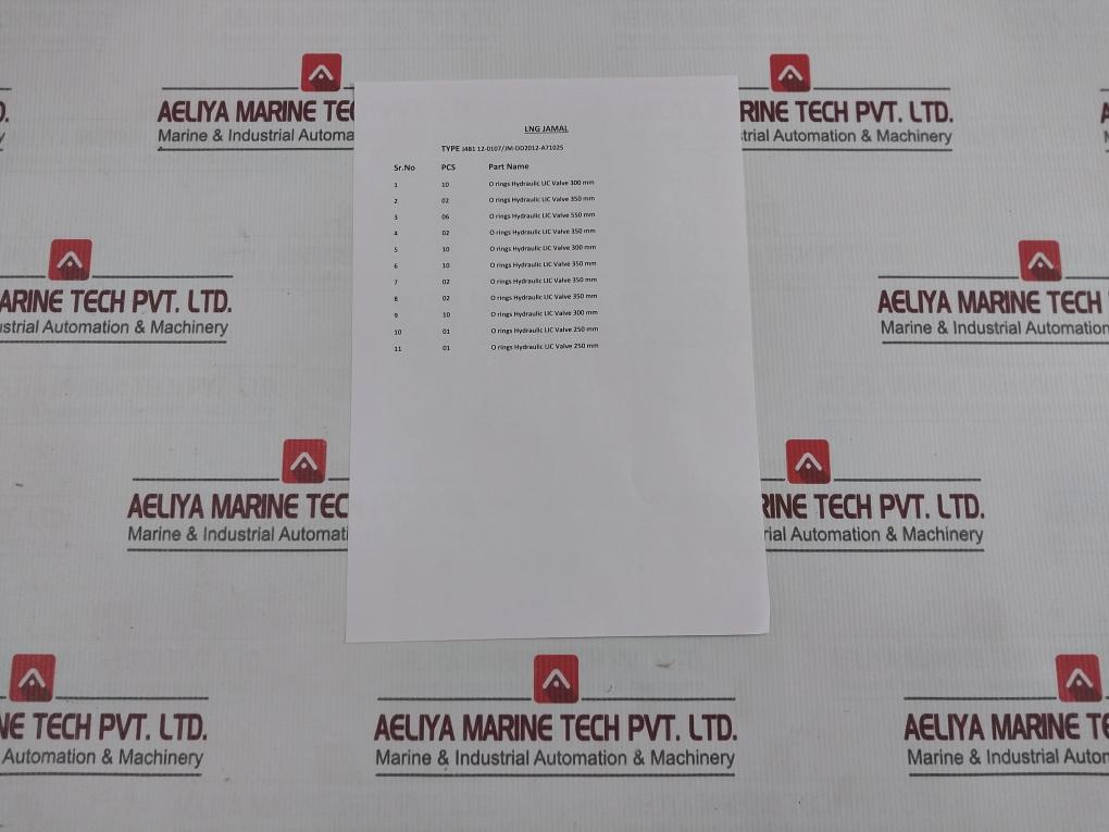 J4B1 12-0107/Jm-dd2012-a7102S O-ring Kit