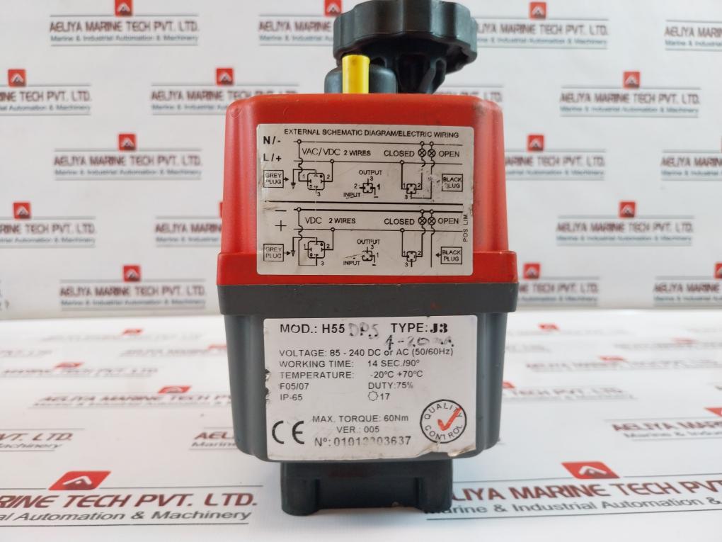 J+J H55 Dps Multi Voltage Smart Electric Actuator With Led Status Light Ver 00