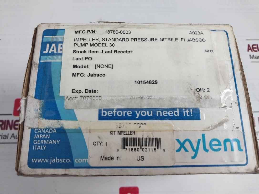 Jabsco 18786-0003 Nitrile Impeller For Pump Model 30