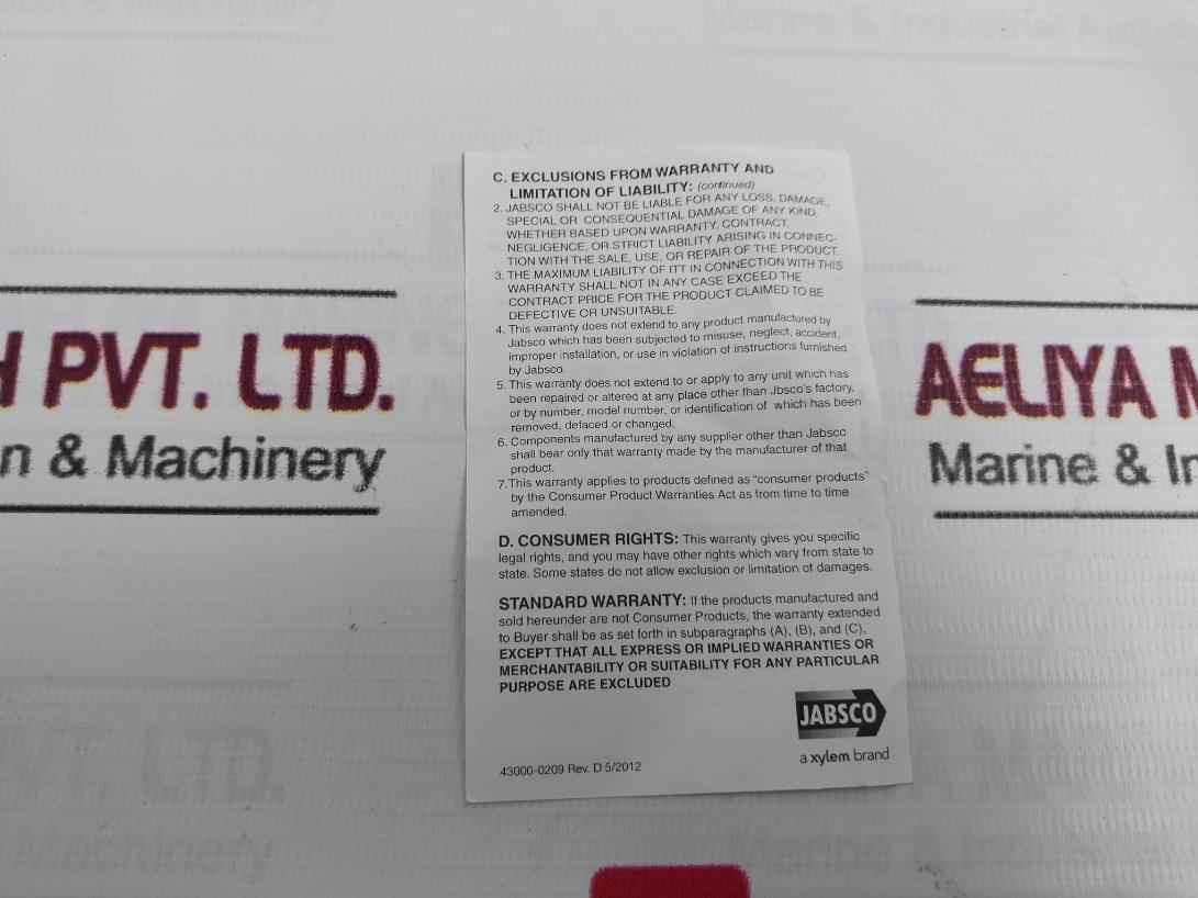 Jabsco 18786-0003 Nitrile Impeller For Pump Model 30