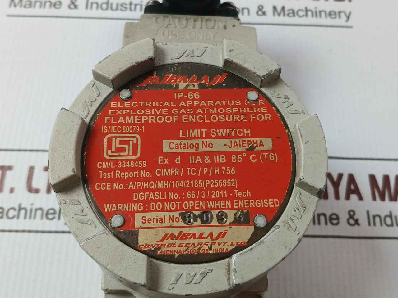 Jaibalaji Control Gears Jaiepha Flameproof Limit Switch Ip66