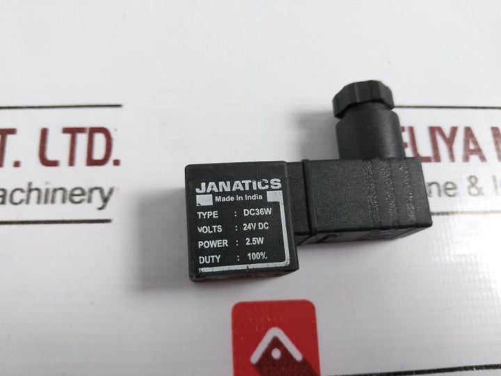 Janatics Elcom Dc36W Solenoid Valve Coil, 24V Dc, 2.5W, Duty 100%