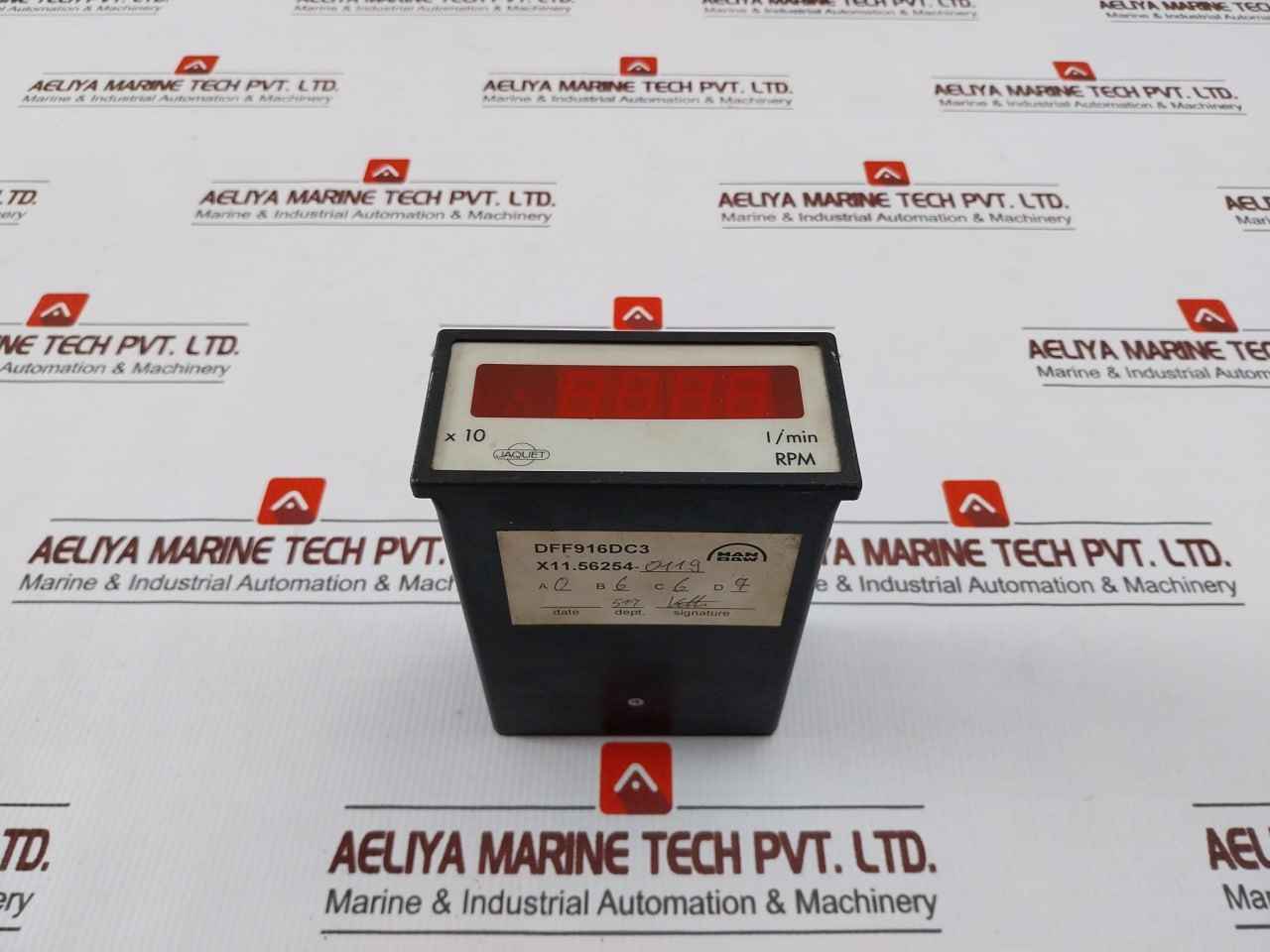 Jaquet Dff 916Dc3 Digital Display Tachometer 1/Min 18-60Vdc