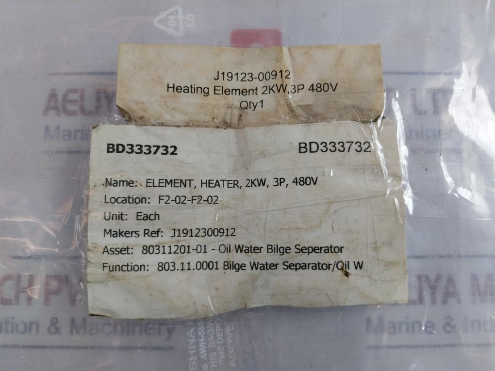 JeviΩ Dk 7100 Immersion Heater Element 2Kw 3P 480V 3X480 V 2000 W