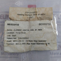 Jevi? Dk 7100 Immersion Heater Element 2Kw 3P 480V 3X480 V 2000 W