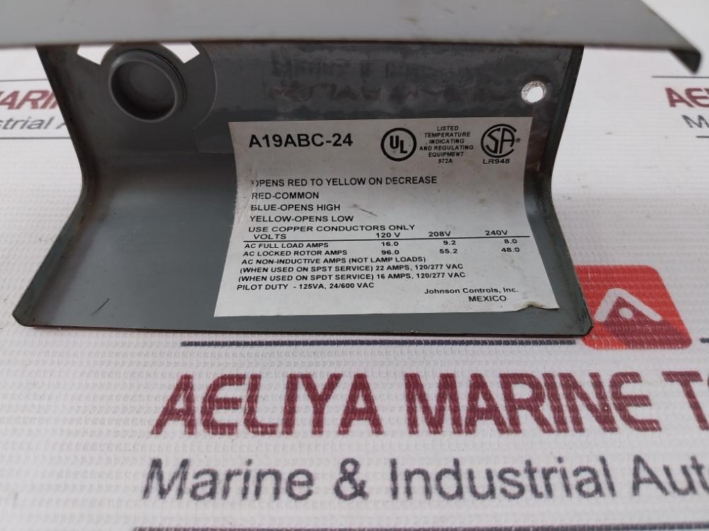 Johnson Controls A19Abc-24 Remote Bulb Temperature Control 120V 208V 240V