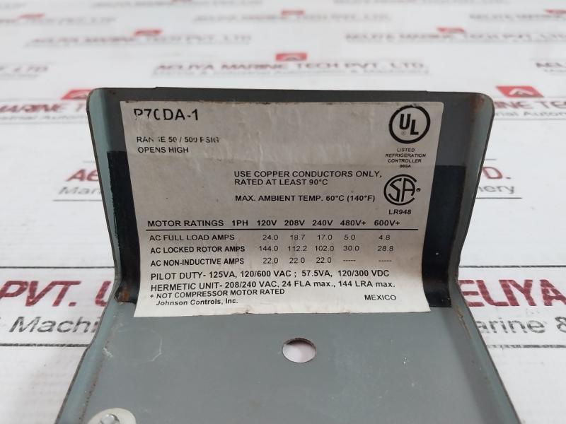 Johnson Controls P70Da-1 High Pressure Control 50-500 Psig Blk46A-600