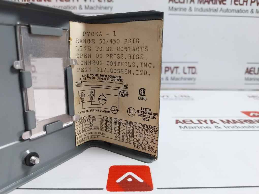 Johnson Controls P70Ka-1 High-pressure Control 50/450 Psig