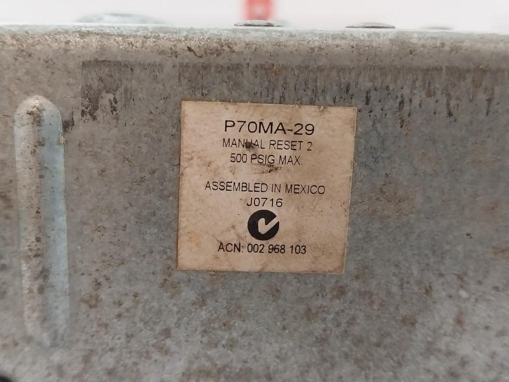 Johnson Controls 120/300Vdc Controls For Dual Pressure P70Ma-29