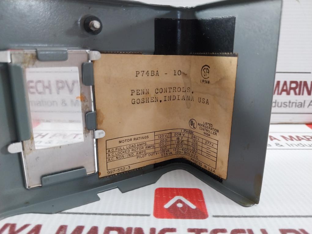 Johnson Controls P74Ba-10 Differential Pressure Control Switch 120-600 Vac