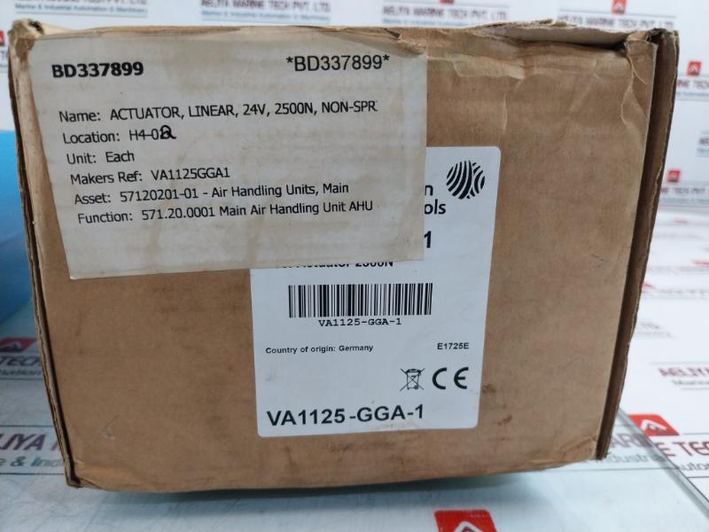 Johnson Controls Va1125-gga-1 Linear Electric Actuator 24v 2500n