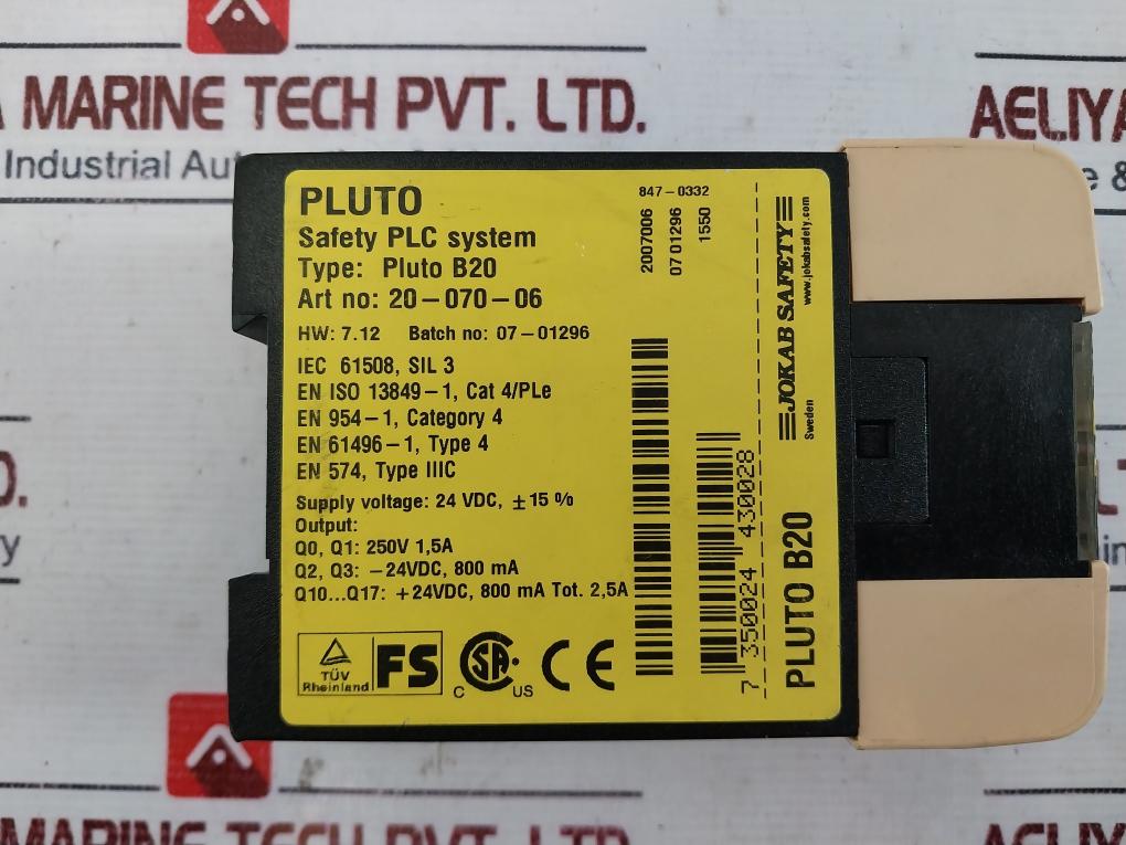 Jokab Safety Pluto B20 Programmable Safety Controller