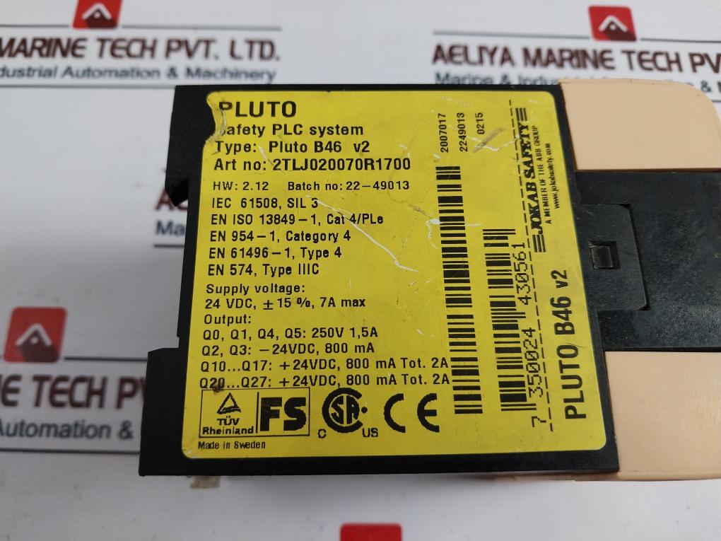 Jokab Safety PLUTO B46 V2 Programmable Logic Safety Controller 2TLJ020070R1700