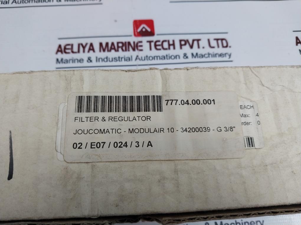 Joucomatic 34200039 ADJUSTABLE REGULATOR & FILTER 3/8 16 BAR