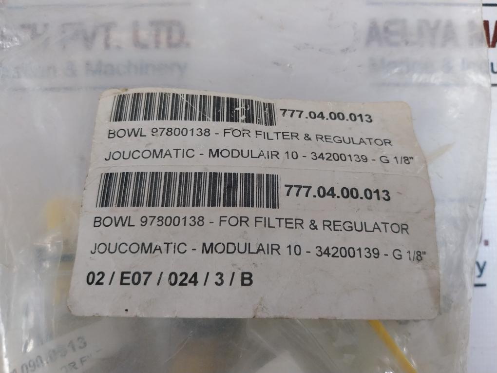 Joucomatic 97800138 Bowl For Filter and Regulator