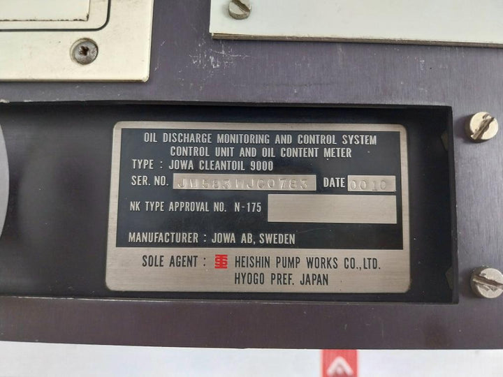 Jowa Oil Discharge Monitoring Equipment And Control System 100Vac Cleantoil 9000