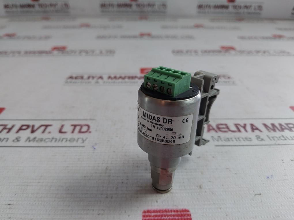 Jumo 401009/999 Pressure Transmitter Midas Dr Tn 43002906 0.00-16.00Bar Dc10-30V